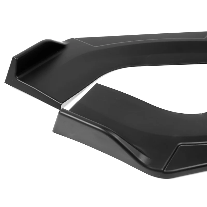 Universal Black Configurable of up 3-Different Style Front Bumper Body Splitter Spoiler Lip 4PCS - Image 3