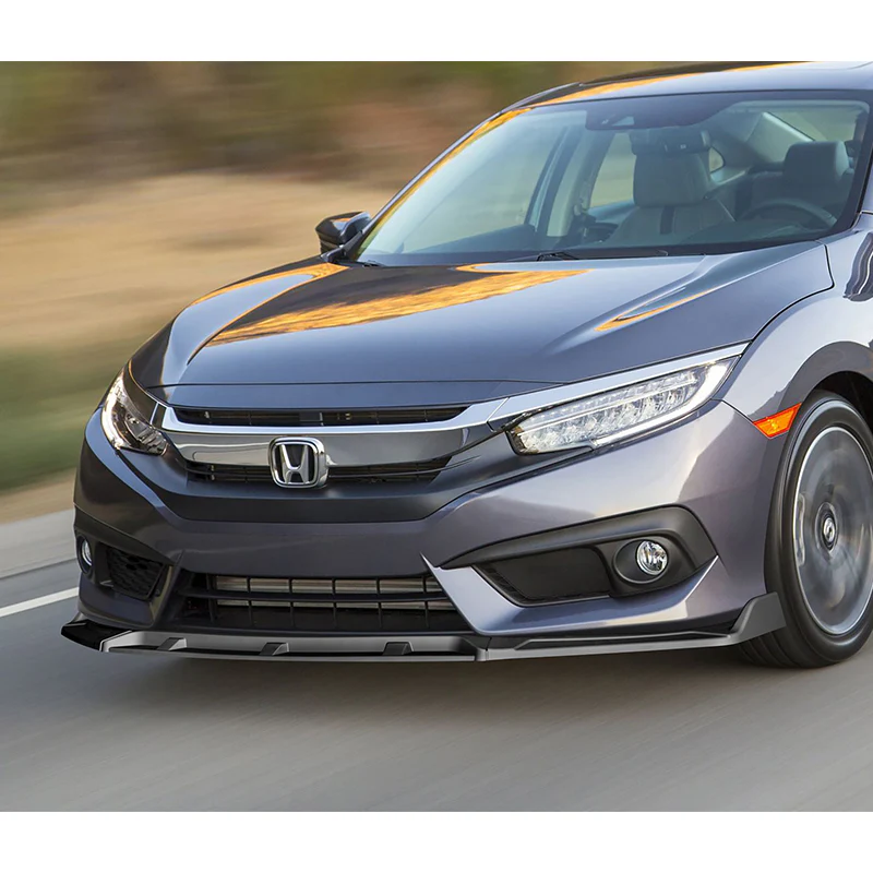 Universal Black Configurable of up 3-Different Style Front Bumper Body Splitter Spoiler Lip 4PCS - Image 7