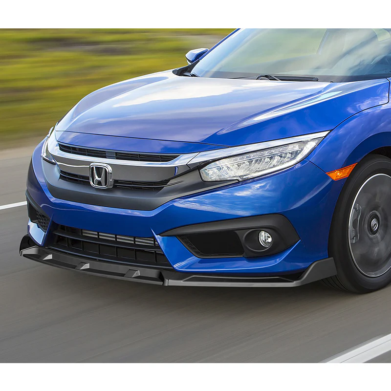 Universal Black Configurable of up 3-Different Style Front Bumper Body Splitter Spoiler Lip 4PCS - Image 8