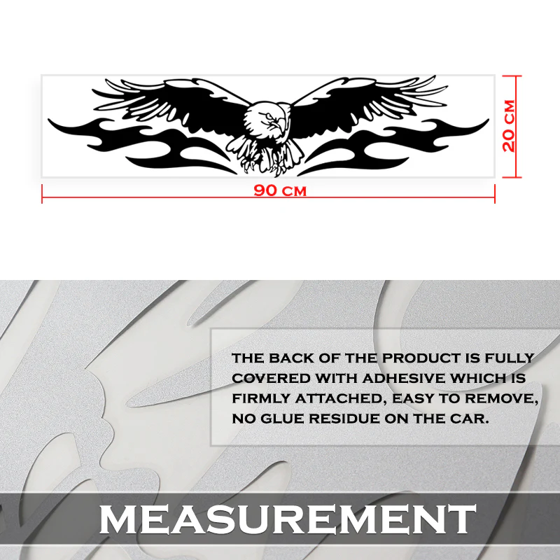 Universal Black Vinyl Flying Eagle Graphics Car Hood Sticker Car Auto Body Sticker - Image 3