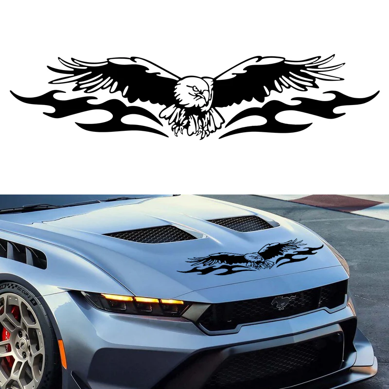 Universal Black Vinyl Flying Eagle Graphics Car Hood Sticker Car Auto Body Sticker - Image 5
