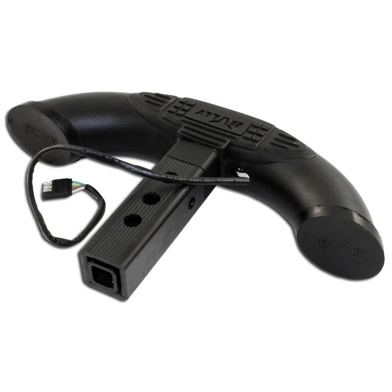 UNIVERSAL BULLY BLACK STEEL W/ LED BRAKE TAIL LIGHT HITCH REAR TOW TRAILER BACK STEP BAR 1.25" & 2" - Image 4