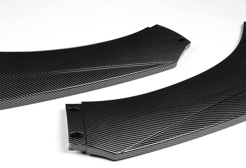 Universal Carbon Look Front Bumper Protector Body Kit Splitter Spoiler Lip 3-PCS - Image 2