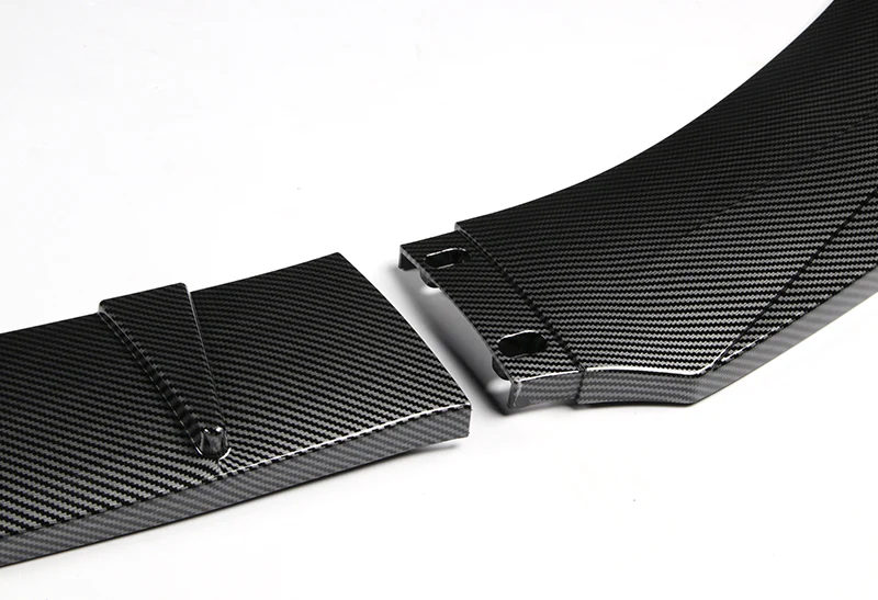 Universal Carbon Look Front Bumper Protector Body Kit Splitter Spoiler Lip 3-PCS - Image 3