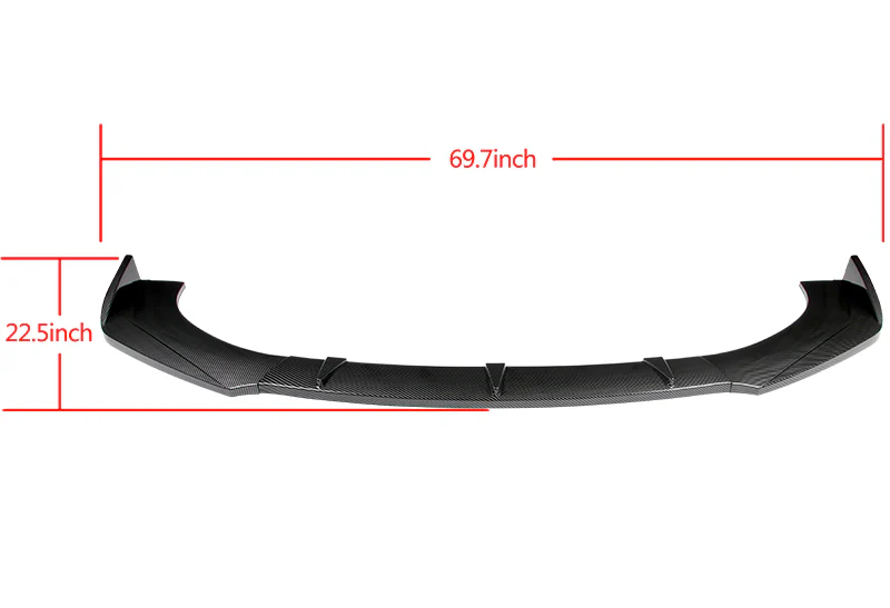 Universal Carbon Look Front Bumper Protector Body Kit Splitter Spoiler Lip 3-PCS - Image 6