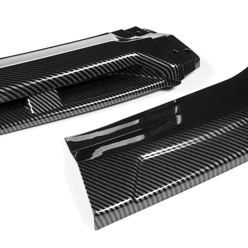 Universal Carbon Painted Configurable of up 3-Different Style Front Bumper Body Splitter Spoiler Lip 4PCS - Image 2