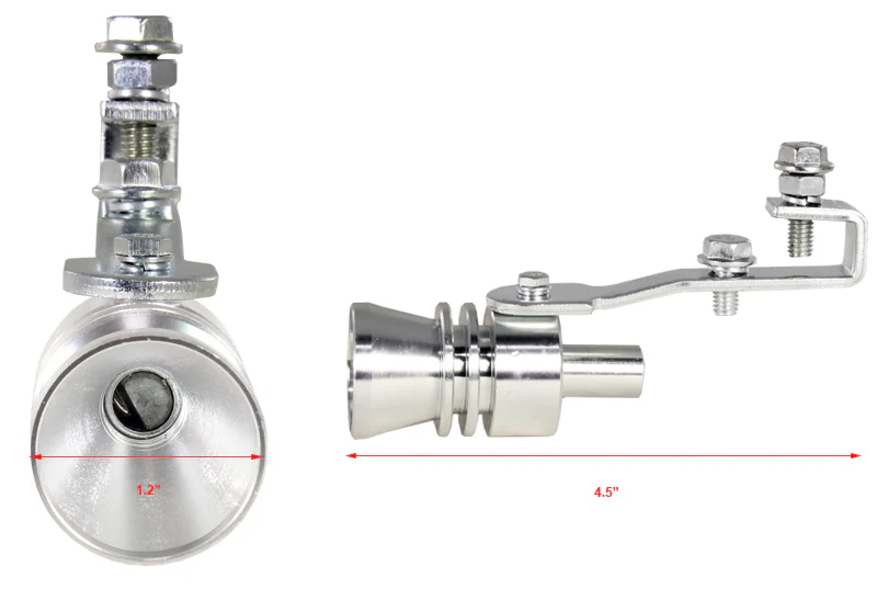 Universal Chrome Fake Turbo Blow-off Valve Sound Exhaust Whistle Simulator –Size L - Image 3