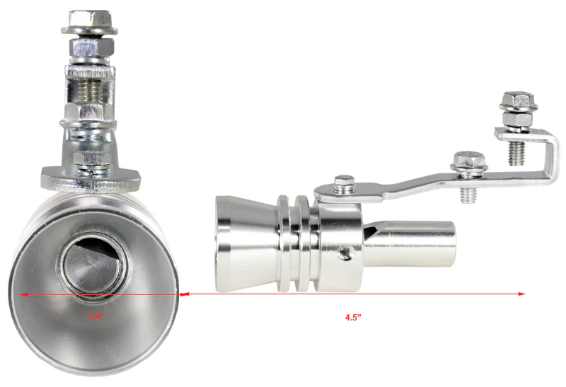 Universal Chrome Fake Turbo Blow-off Valve Sound Exhaust Whistle Simulator –Size XL - Image 3