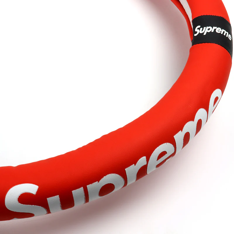 Universal Black RED 15" Quality Leather For Supreme3M Car Auto Steering Wheel Cover - Image 7