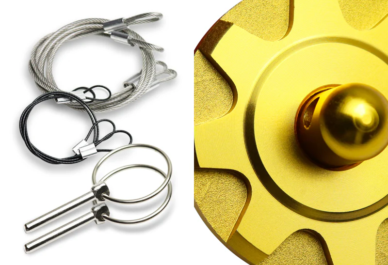 Universal JDM Aluminum Racing Bonnet Hood Pin Lock Kit -Golden - Image 2