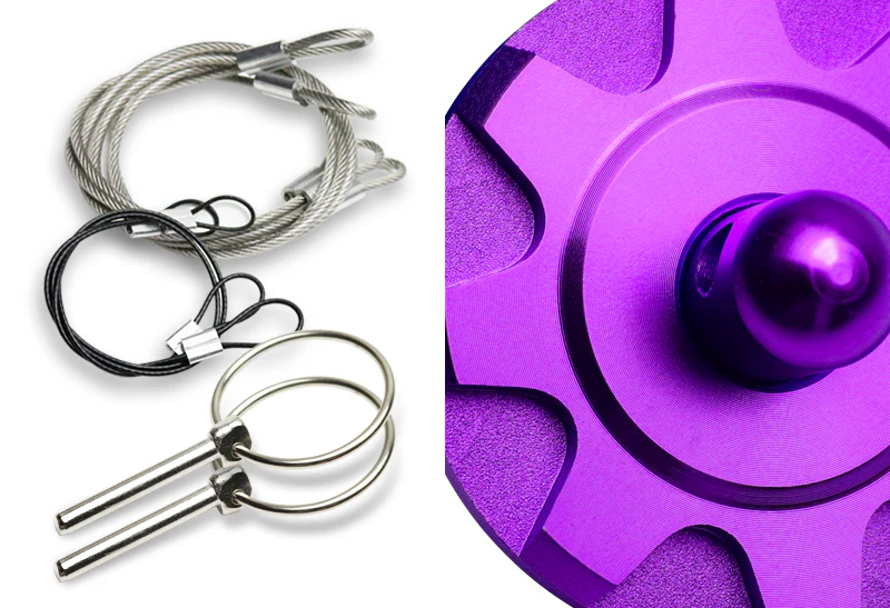 Universal JDM Aluminum Racing Bonnet Hood Pin Lock Kit -Purple - Image 2