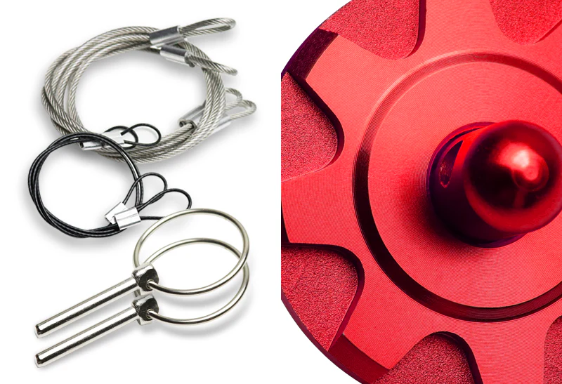 Universal JDM Aluminum Racing Bonnet Hood Pin Lock Kit -Red - Image 2