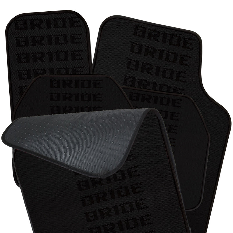 Universal JDM Bride Racing Fabric Black Hybrid Floor Mats Interior Carpets 5PCS - Image 3