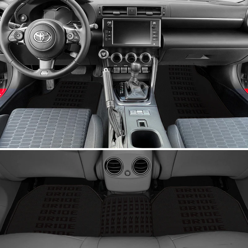 Universal JDM Bride Racing Fabric Black Hybrid Floor Mats Interior Carpets 5PCS - Image 5
