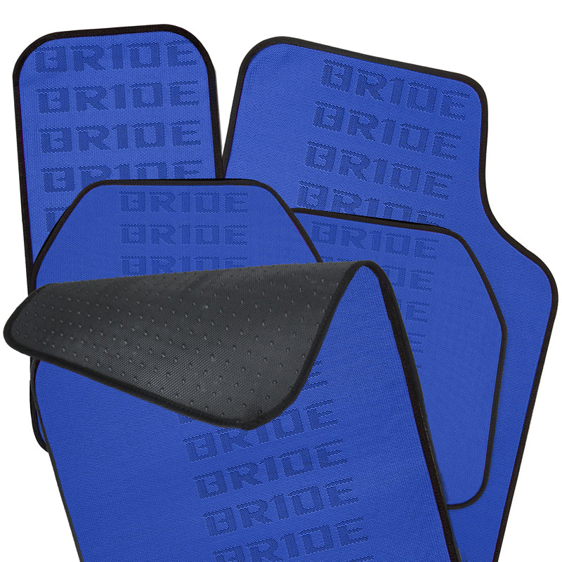 Universal JDM Bride Racing Fabric Blue Hybrid Floor Mats Interior Carpets 5PCS - Image 8