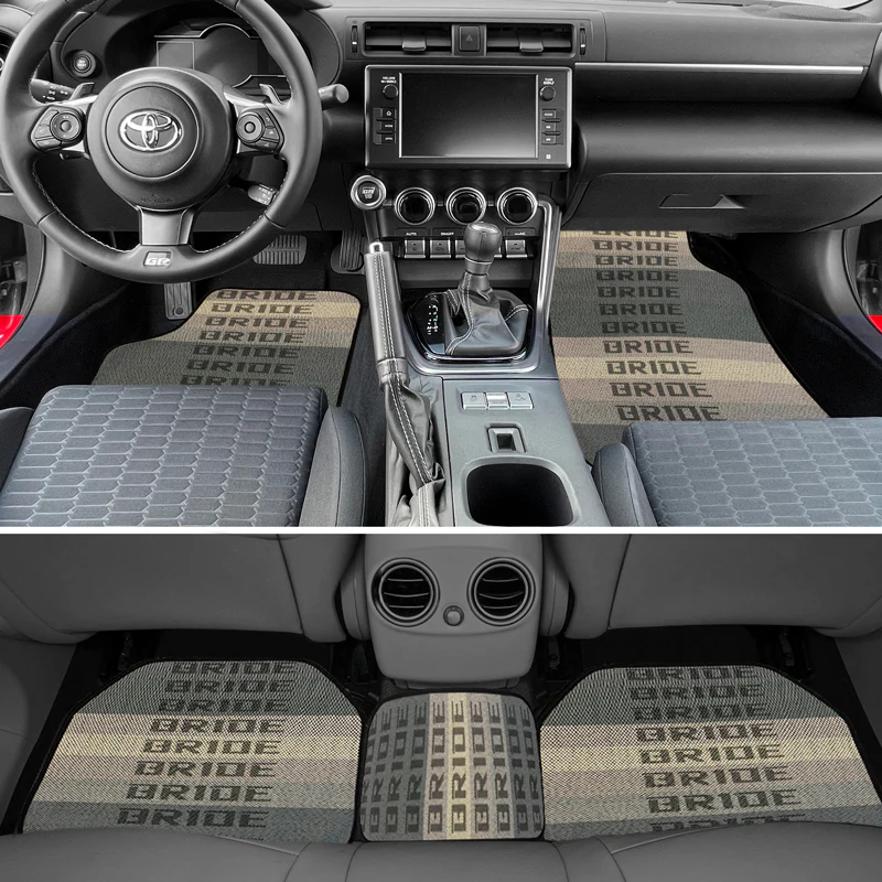 Universal JDM Bride Racing Fabric Gradation Hybrid Floor Mats Interior Carpets 5PCS - Image 3