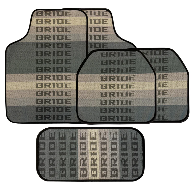 Universal JDM Bride Racing Fabric Gradation Hybrid Floor Mats Interior Carpets 5PCS - Image 8