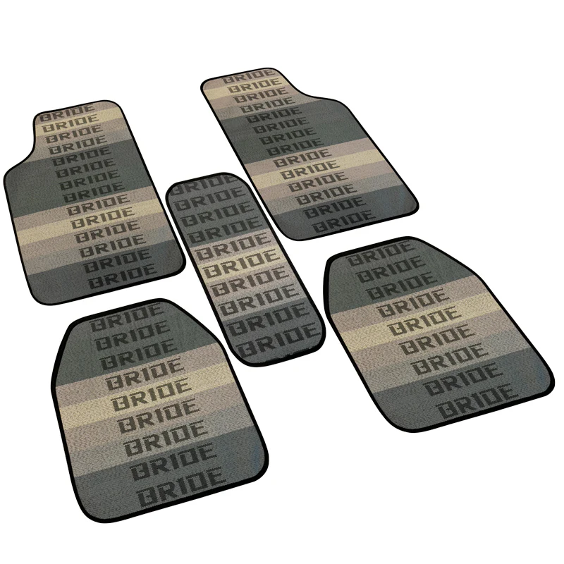 Universal JDM Bride Racing Fabric Gradation Hybrid Floor Mats Interior Carpets 5PCS - Image 9