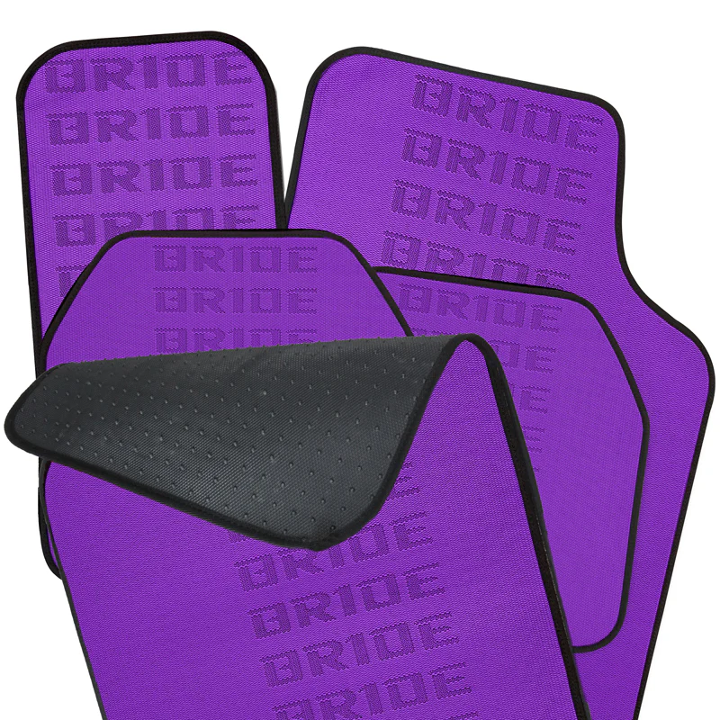 Universal JDM Bride Racing Fabric Purple Hybrid Floor Mats Interior Carpets 5PCS - Image 3