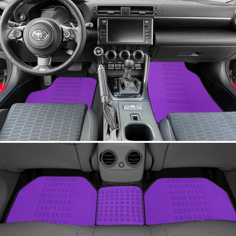 Universal JDM Bride Racing Fabric Purple Hybrid Floor Mats Interior Carpets 5PCS - Image 5