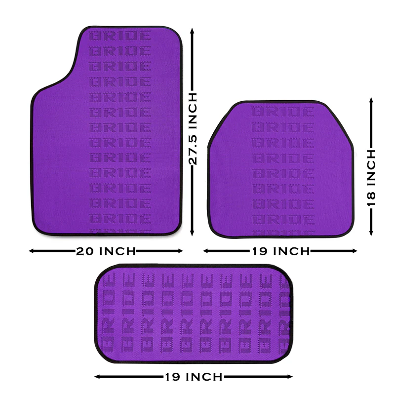 Universal JDM Bride Racing Fabric Purple Hybrid Floor Mats Interior Carpets 5PCS - Image 8