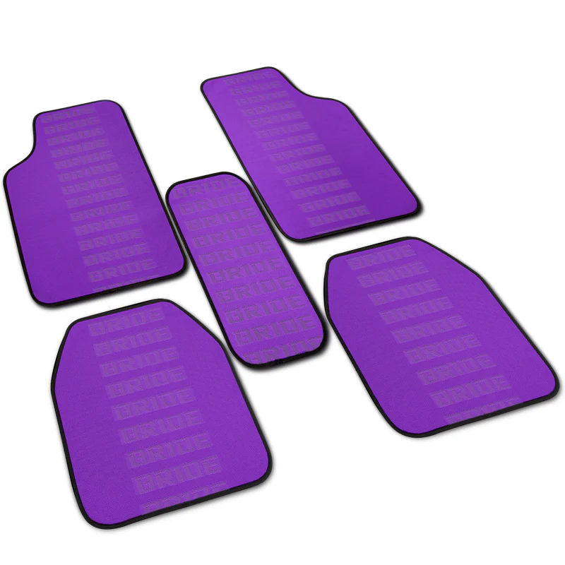 Universal JDM Bride Racing Fabric Purple Hybrid Floor Mats Interior Carpets 5PCS - Image 9