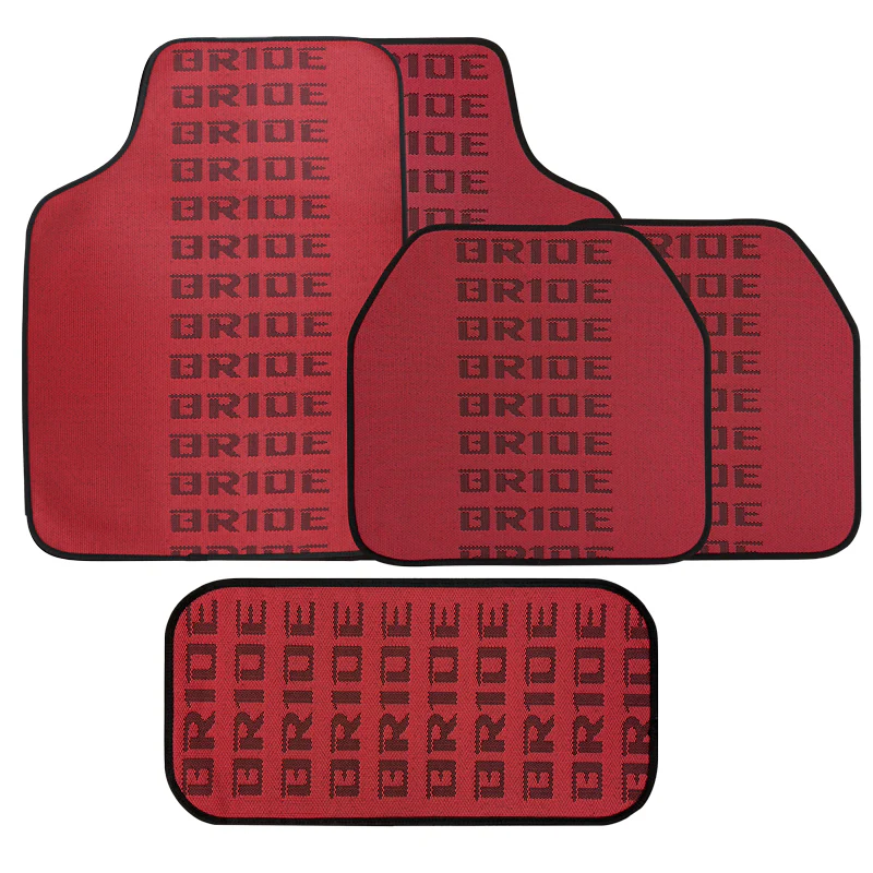 Universal JDM Bride Racing Fabric Red/Black Hybrid Floor Mats Interior Carpets 5PCS - Image 10