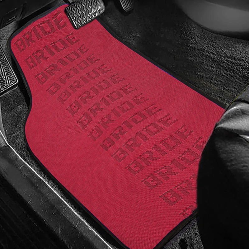 Universal JDM Bride Racing Fabric Red Hybrid Floor Mats Interior Carpets 5PCS - Image 6