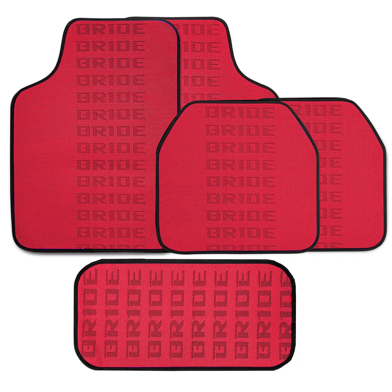 Universal JDM Bride Racing Fabric Red Hybrid Floor Mats Interior Carpets 5PCS - Image 8