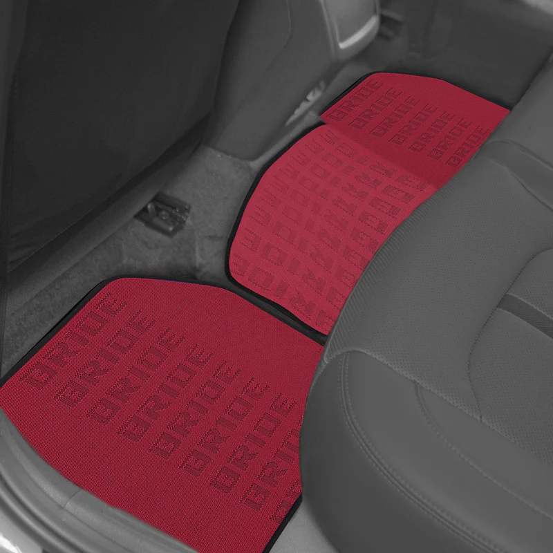 Universal JDM Bride Racing Fabric Red Hybrid Floor Mats Interior Carpets 5PCS - Image 9