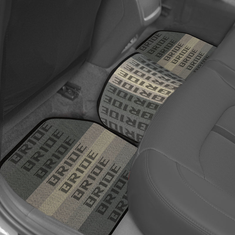 Universal JDM Bride Racing Gradation Set of 5PCS Hybrid Fabric Floor Mats with Seat Belt Covers - Image 11