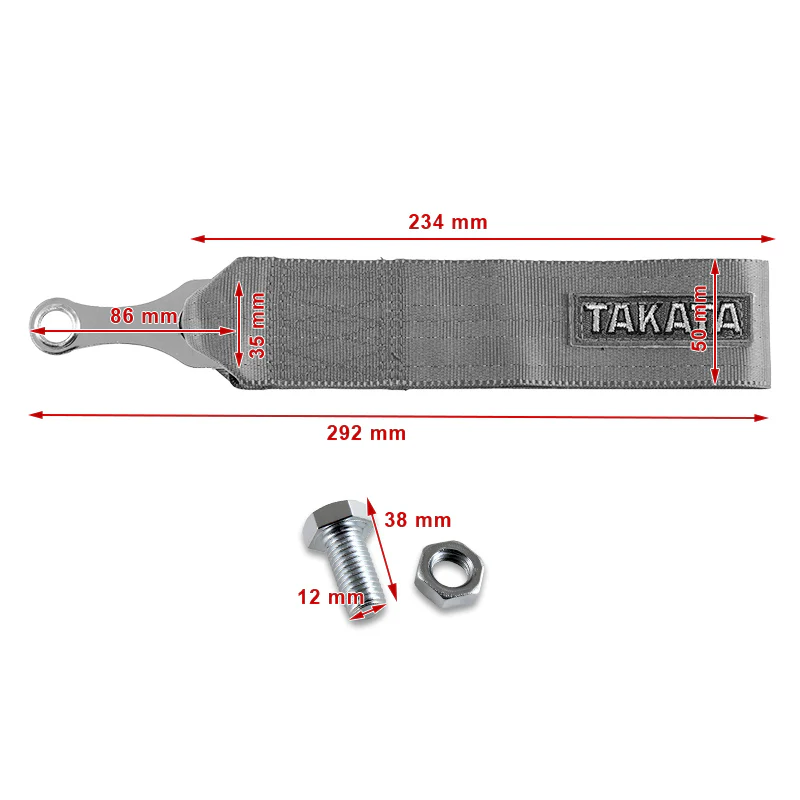 Takata Blue Racing Tow Strap for Front / Rear Bumper - Image 3
