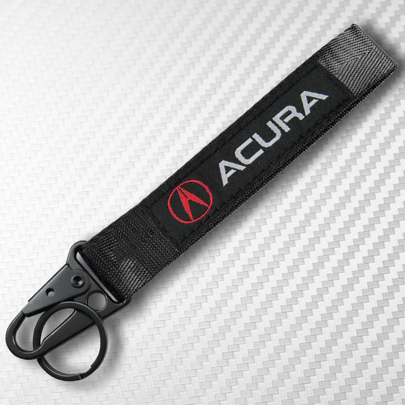 Universal Keychain Metal Key Ring Hook Nylon Strap Lanyard for ACURA Brand New - Image 4