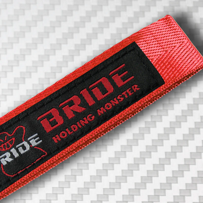 Universal Keychain Metal Key Ring Hook Nylon Strap Lanyard for BRIDE RACING Brand New - Image 6