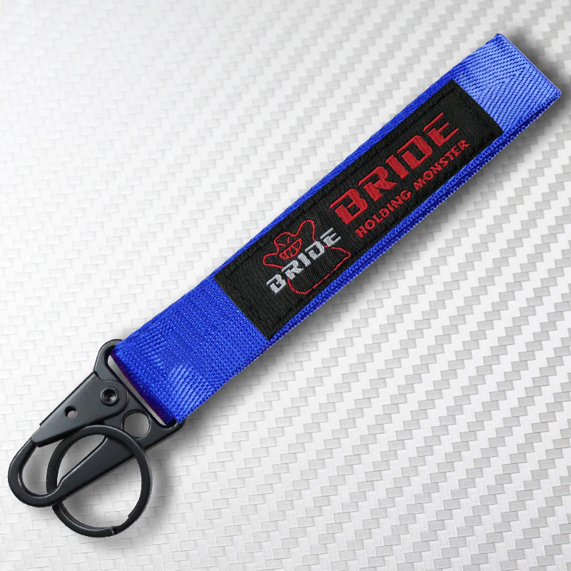 Universal Keychain Metal Key Ring Hook Nylon Strap Lanyard for BRIDE RACING Brand New - Image 4