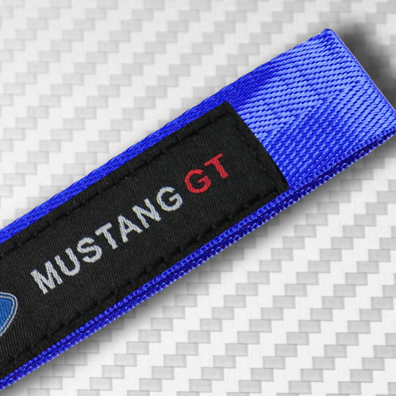 Universal Keychain Metal Key Ring Hook Nylon Strap Lanyard for Ford Mustang GT Brand New - Image 6
