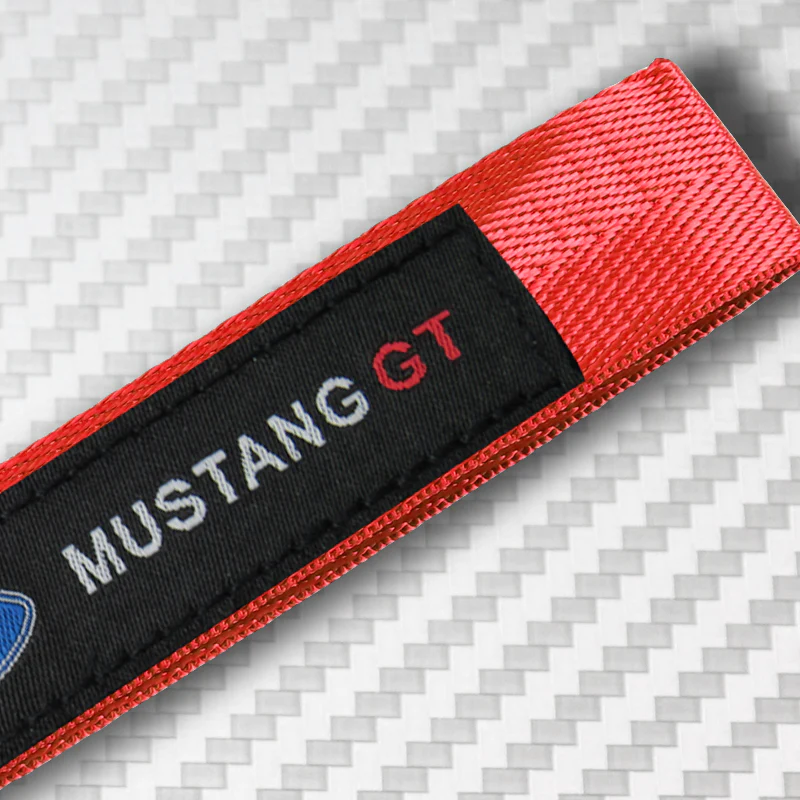 Universal Keychain Metal Key Ring Hook Nylon Strap Lanyard for Ford Mustang GT Brand New - Image 6
