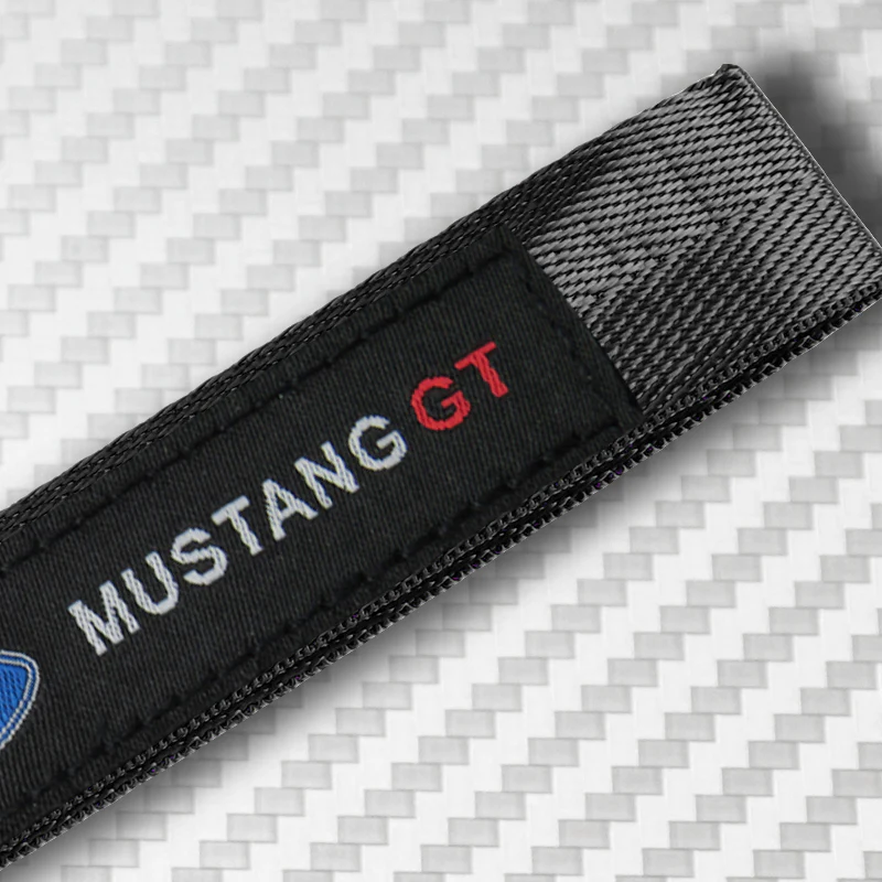 Universal Keychain Metal Key Ring Hook Nylon Strap Lanyard for Ford Mustang GT Brand New - Image 6