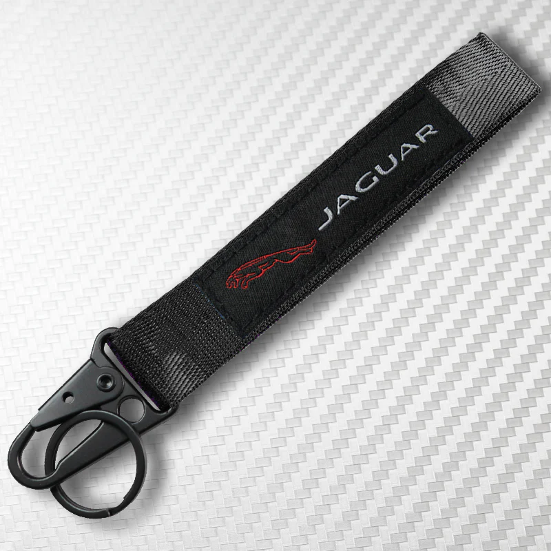 Universal Keychain Metal Key Ring Hook Nylon Strap Lanyard for JAGUAR Brand New - Image 4