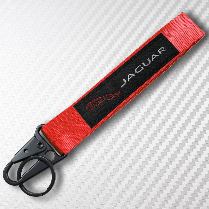 Universal Keychain Metal Key Ring Hook Nylon Strap Lanyard for JAGUAR Brand New - Image 4