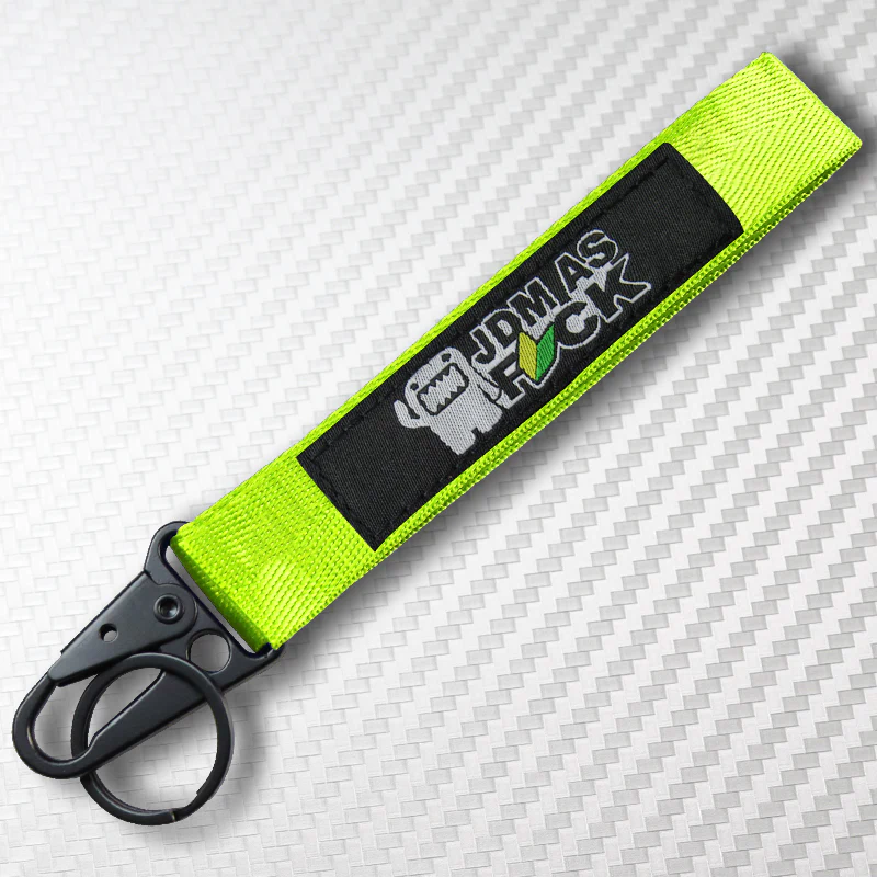 Universal Keychain Metal Key Ring Hook Nylon Strap Lanyard for JDM AS FCK JAF Brand New - Image 3