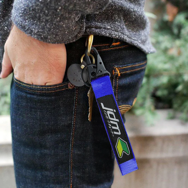 Universal Keychain Metal Key Ring Hook Nylon Strap Lanyard for JDM Brand New - Image 4