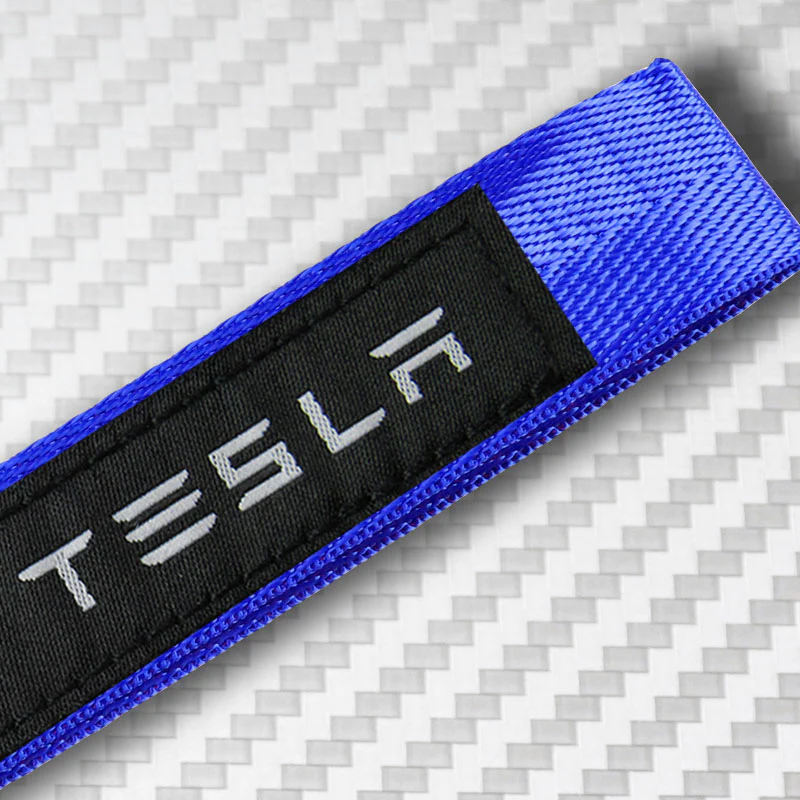 Universal Keychain Metal Key Ring Hook Nylon Strap Lanyard for TESLA Brand New - Image 6