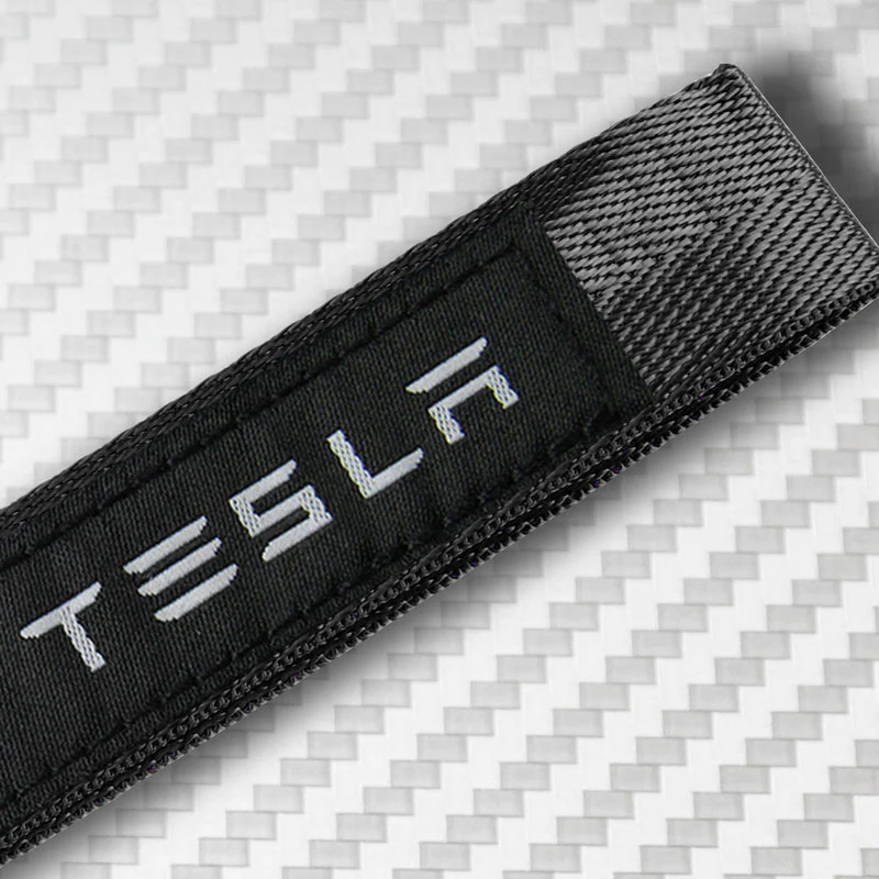 Universal Keychain Metal key Ring Hook Nylon Strap Lanyard for TESLA Brand New - Image 2