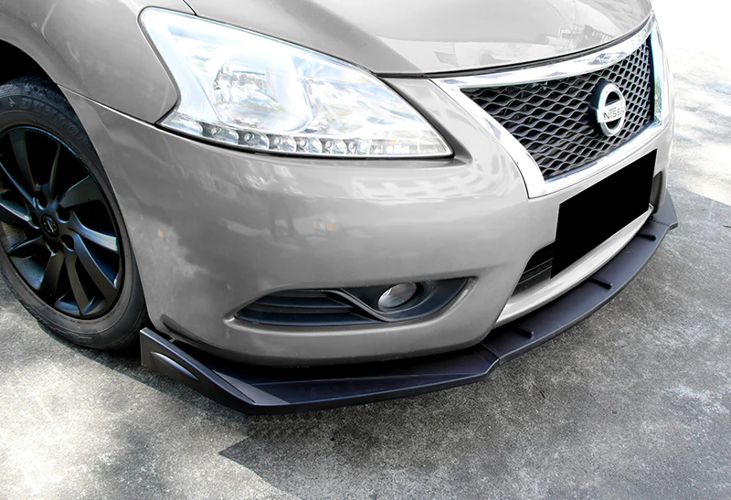 Universal Matte Black Front Bumper Protector Body Kit Splitter Spoiler Lip 3-PCS - Image 5