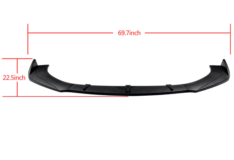 Universal Matte Black Front Bumper Protector Body Kit Splitter Spoiler Lip 3-PCS - Image 6