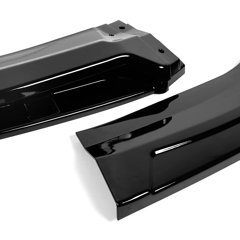 Universal Painted Black Configurable of up 3-Different Style Front Bumper Body Splitter Spoiler Lip 4PCS - Image 2