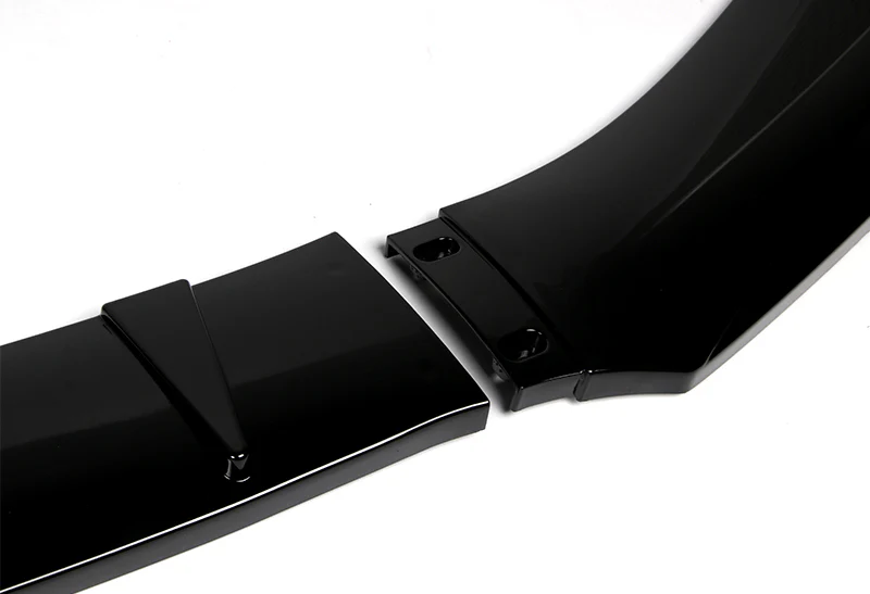 Universal Painted Black Front Bumper Protector Body Kit Splitter Spoiler Lip 3-PCS - Image 2