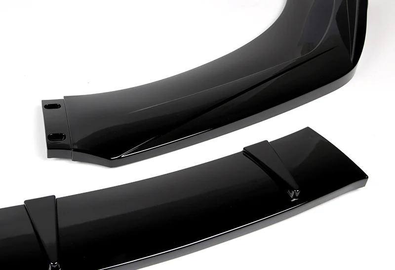 Universal Painted Black Front Bumper Protector Body Kit Splitter Spoiler Lip 3-PCS - Image 3