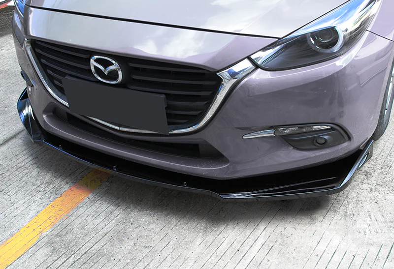 Universal Painted Black Front Bumper Protector Body Kit Splitter Spoiler Lip 3-PCS - Image 5